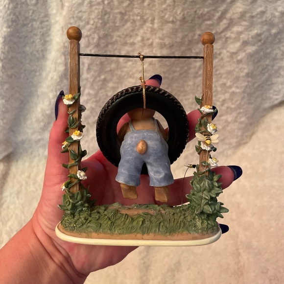 VERY RARE Bluebeary Hollow Bear on Tire Swing Figurine From 2000 by Cheri Lane - Picture 5 of 9